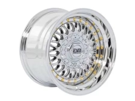 ESM-002R 15x9 4x100 5x100 -20ET Platinum Chrome  Gold Rivet Online Hot Sale