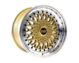 ESM-002R 15x9 4x100 5x100 -20ET Gold  Machined Lip Black Rvet Hot on Sale