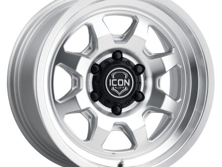 ICON Nuevo 17x8.5   6x135   6mm Offset 5in BS - Silver Machined For Discount