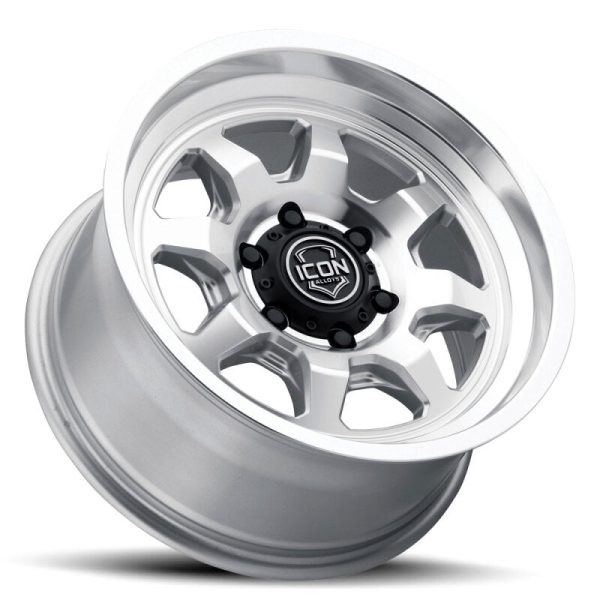 ICON Nuevo 17x8.5   6x135   6mm Offset 5in BS - Silver Machined For Discount