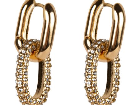 LINK PAVE EARRING GOLD For Discount